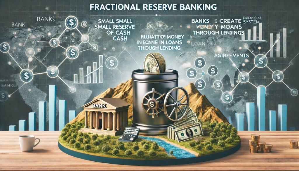 how fractional reserve banking works and how banks create money through lending
